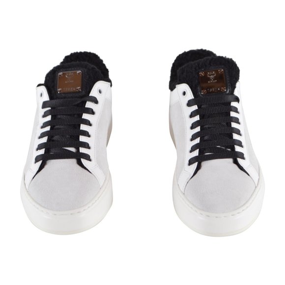 MCM Women's Shearling Contrast Logo Sneakers Shoes - Picture 4 of 9